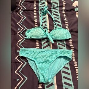 Turquoise Lace Bikini Set